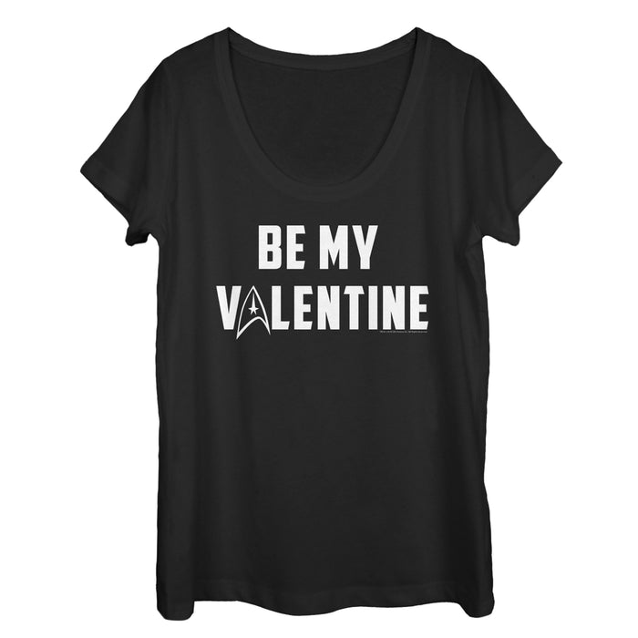 fifth sun Women's Star Trek Be My Starfleet Valentine Scoop Neck