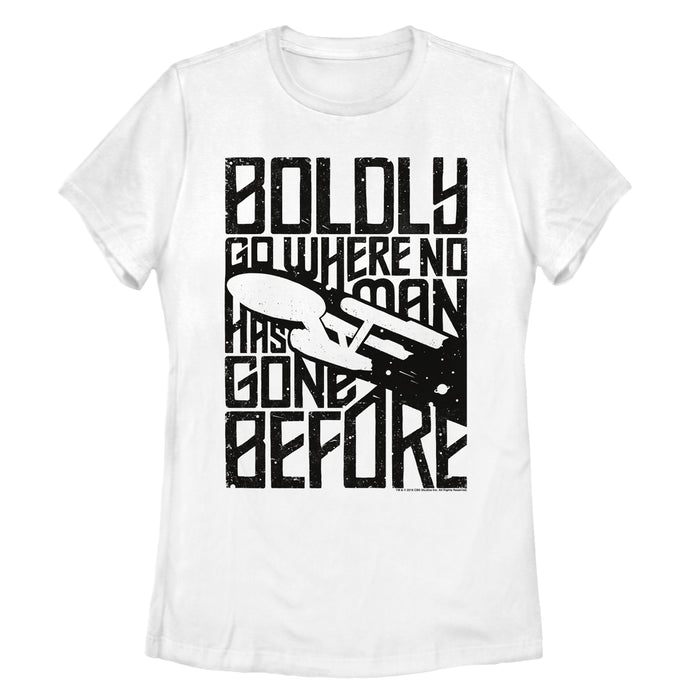 fifth sun Women's Star Trek Boldly Go Enterprise Journey T-Shirt