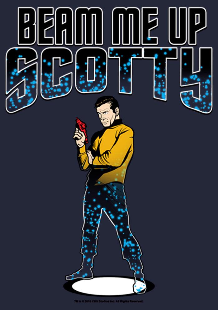 Fifth Sun Women's Star Trek Cartoon Kirk Beam Me Up Scotty Transporter T-Shirt