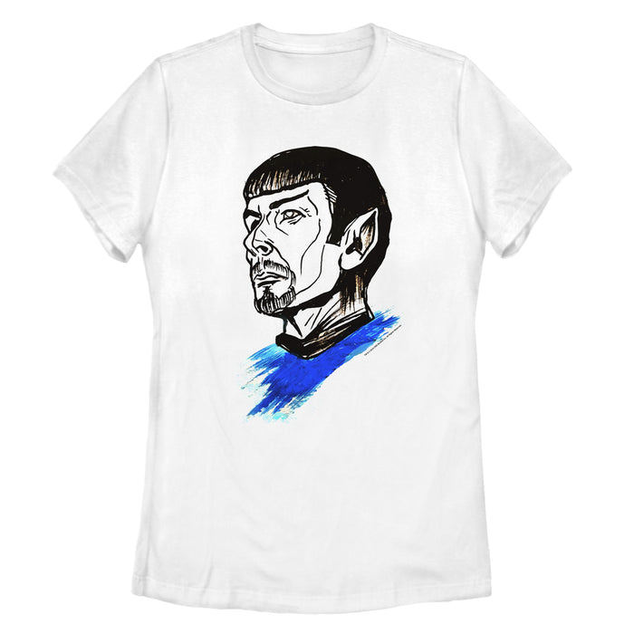 fifth sun Women's Star Trek Commander Spock Paint Streak Portrait T-Shirt