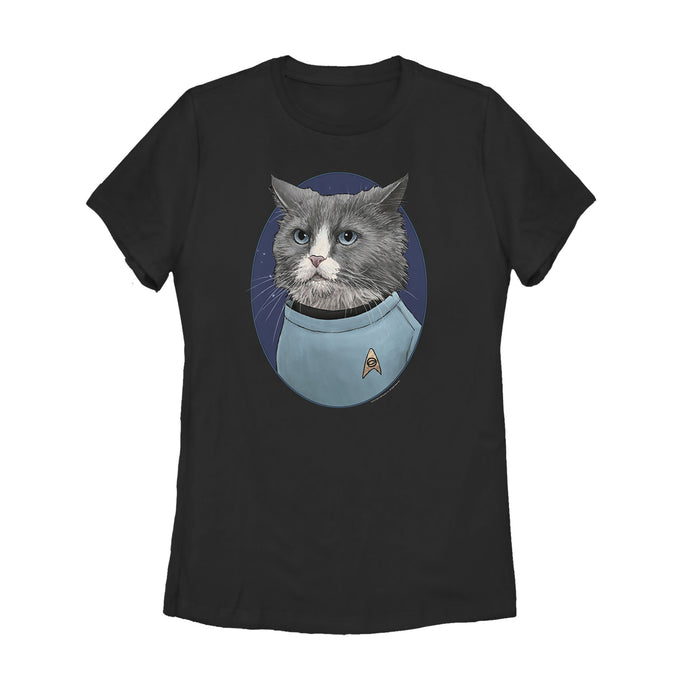 fifth sun Women's Star Trek Doctor McCoy Cat Portrait T-Shirt