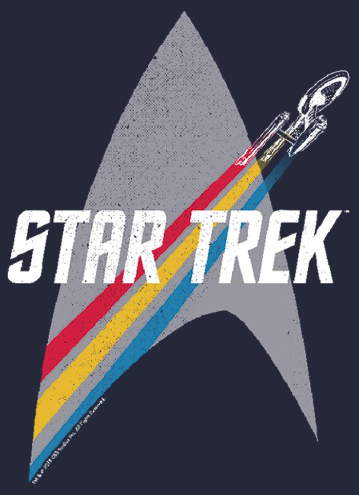 Fifth Sun Women's Star Trek Enterprise Starfleet Rainbow Streak T-Shirt