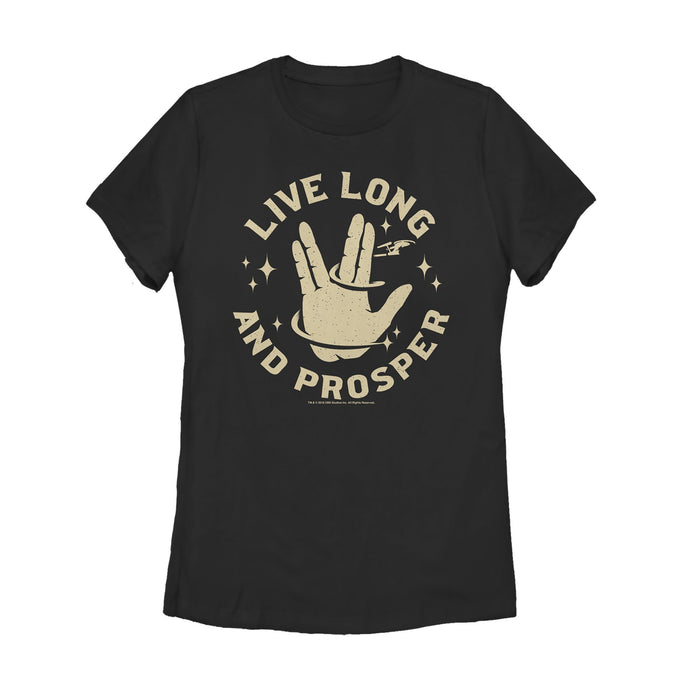 fifth sun Women's Star Trek Hand Live Long And Prosper Enterprise Journey T-Shirt