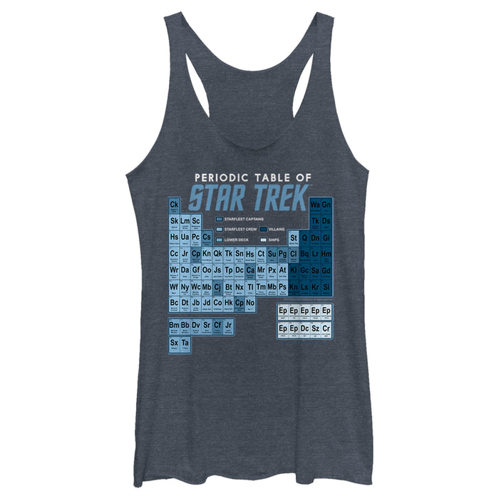 fifth sun Women's Star Trek Periodic Table Of Starfleet Racerback Tank Top