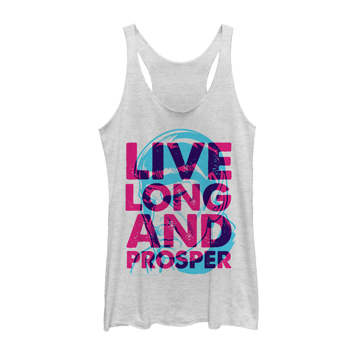 fifth sun Women's Star Trek Spock Live Long & Prosper 3D Racerback Tank Top