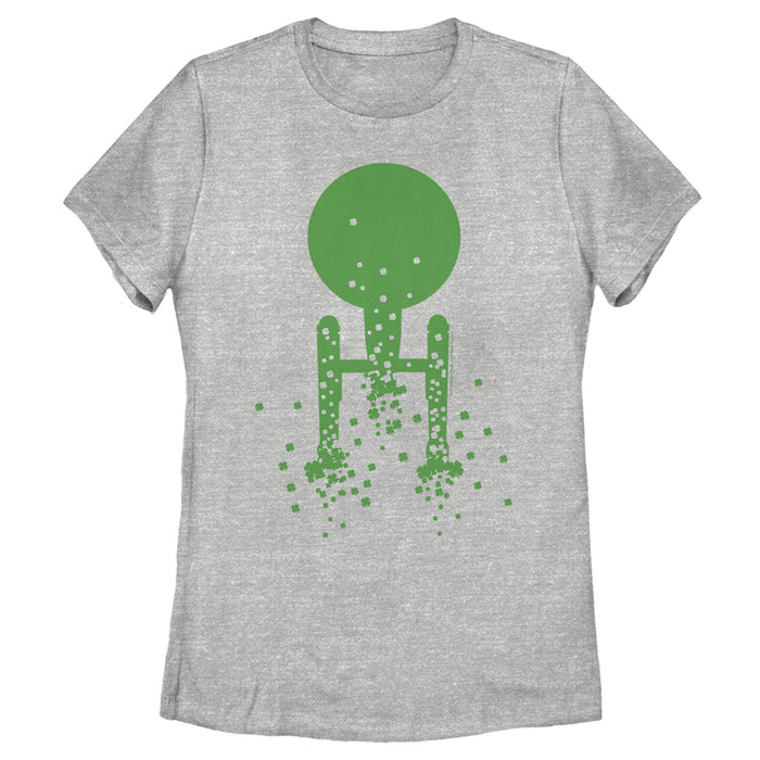 fifth sun Women's Star Trek St. Patrick's Enterprise Clover Fill T-Shirt