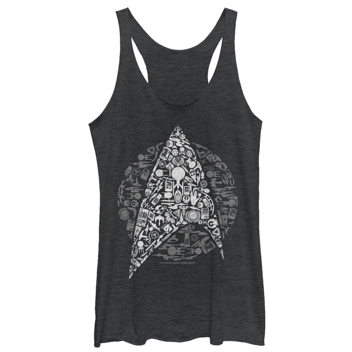 fifth sun Women's Star Trek Starfleet Icon Collage Racerback Tank Top