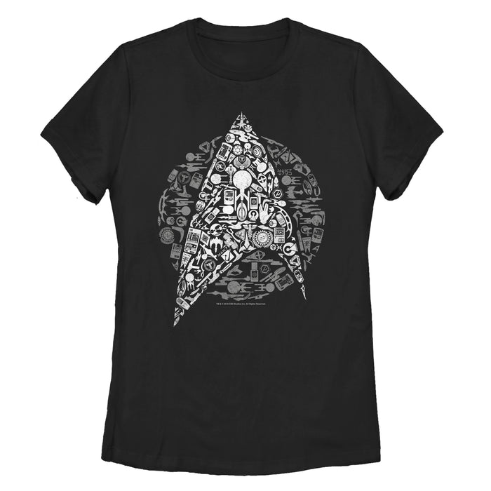 fifth sun Women's Star Trek Starfleet Icon Collage T-Shirt