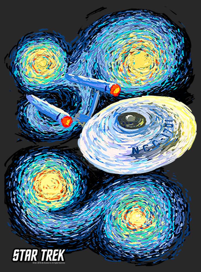 Fifth Sun Women's Star Trek Starry Night USS Enterprise T-Shirt