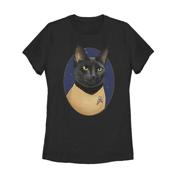 fifth sun Women's Star Trek Sulu Cat Portrait T-Shirt