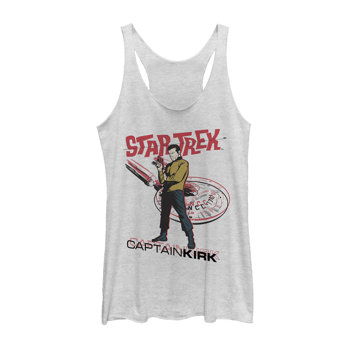 fifth sun Women's Star Trek: The Original Series Groovy Captain Kirk Pose Racerback Tank Top