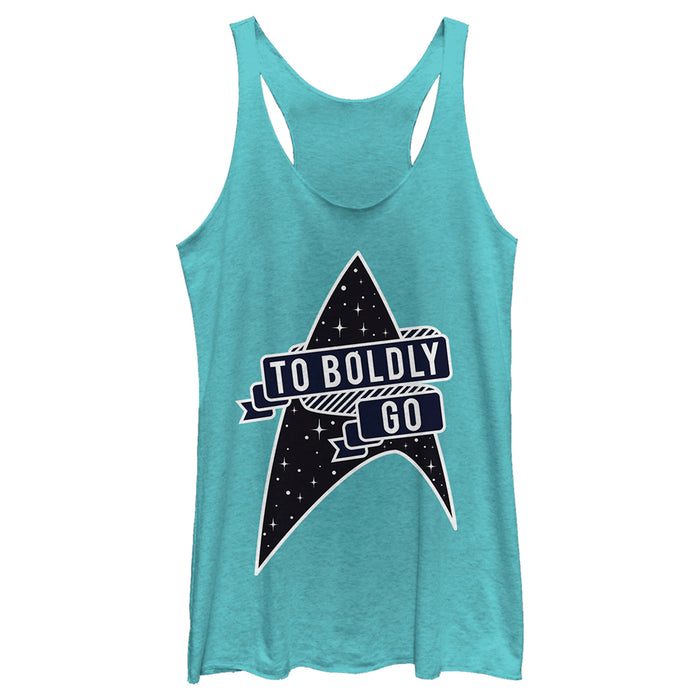 fifth sun Women's Star Trek To Boldly Go Starfleet Racerback Tank Top