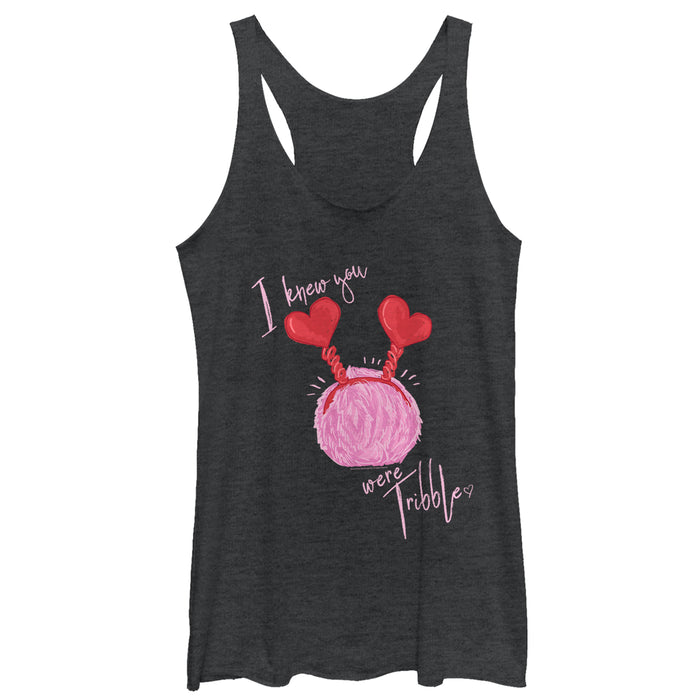 fifth sun Women's Star Trek Valentine I Knew You Were Tribble Racerback Tank Top