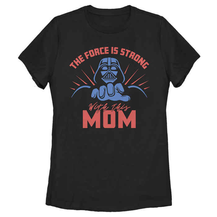 fifth sun Women's Star Wars: A New Hope Force Is Strong With Mom T-Shirt