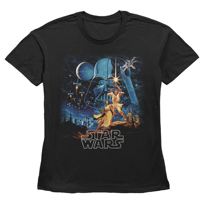 fifth sun Women's Star Wars A New Hope Vintage Art T-Shirt