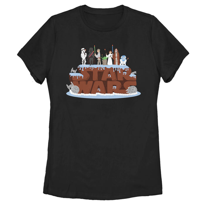 fifth sun Women's Star Wars Birthday Cake Logo T-Shirt