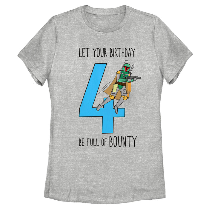 fifth sun Women's Star Wars Boba Fett 4th Birthday Full of Bounty T-Shirt