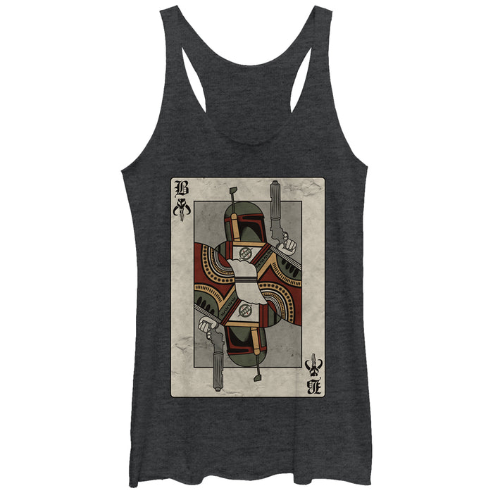 fifth sun Women's Star Wars Boba Fett Playing Card Racerback Tank Top