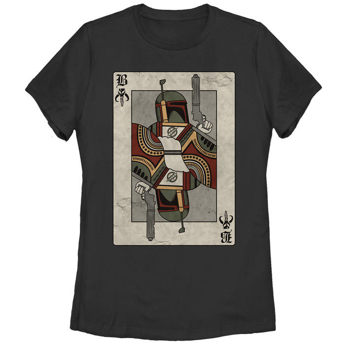 fifth sun Women's Star Wars Boba Fett Playing Card T-Shirt