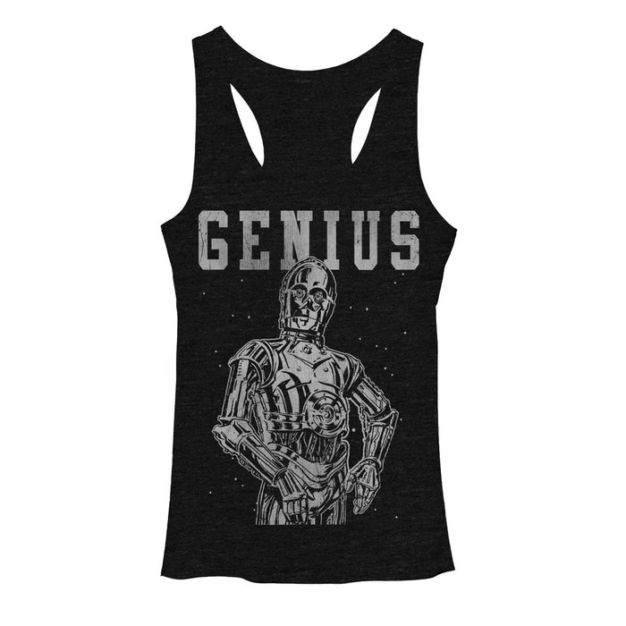 fifth sun Women's Star Wars C-3PO Genius Racerback Tank Top