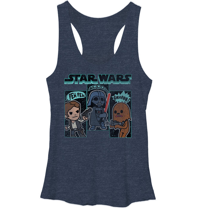 fifth sun Women's Star Wars Cartoon Sounds Racerback Tank Top
