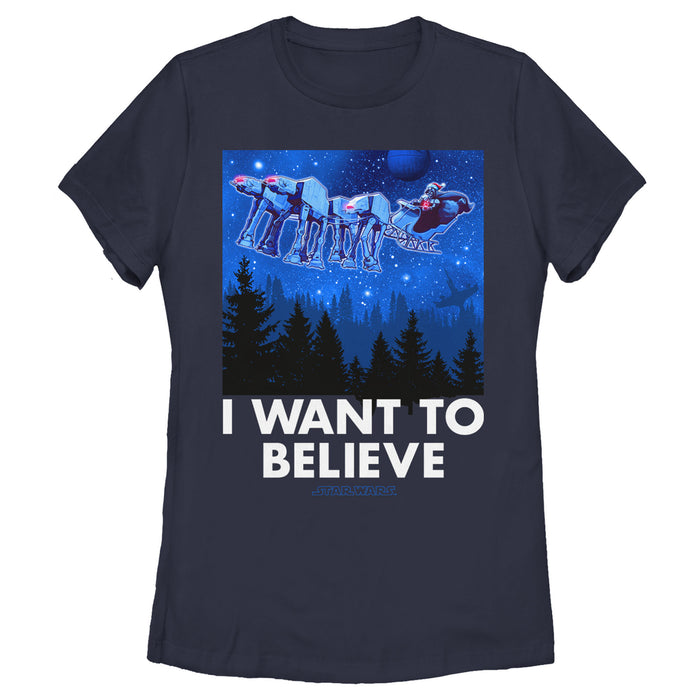 fifth sun Women's Star Wars Christmas AT-AT Reindeer T-Shirt