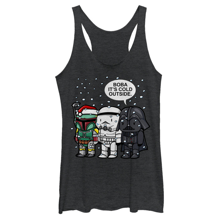 Fifth Sun Women's Star Wars Christmas Boba It's Cold Outside Racerback Tank Top