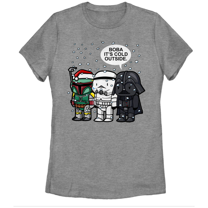 fifth sun Women's Star Wars Christmas Boba It's Cold Outside T-Shirt