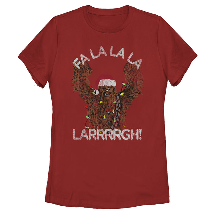 fifth sun Women's Star Wars Christmas Chewie Fa La La T-Shirt