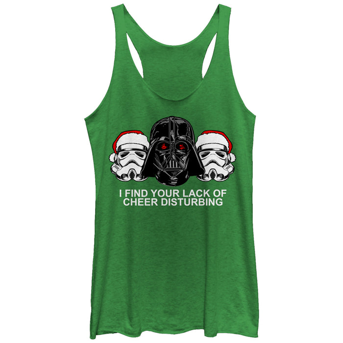 fifth sun Women's Star Wars Christmas Empire Lack of Cheer Disturbing Racerback Tank Top