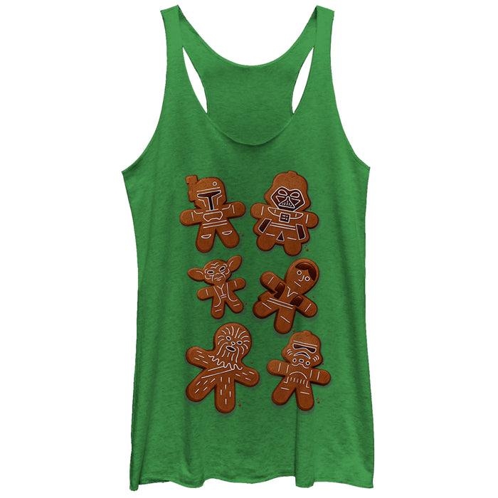 fifth sun Women's Star Wars Christmas Gingerbread Cookies Racerback Tank Top