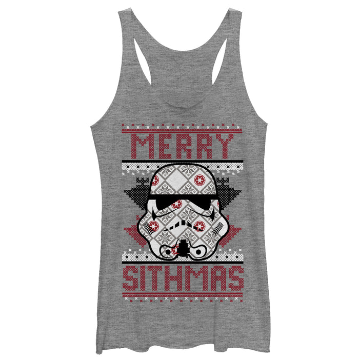 fifth sun Women's Star Wars Christmas Merry Sithmas Racerback Tank Top