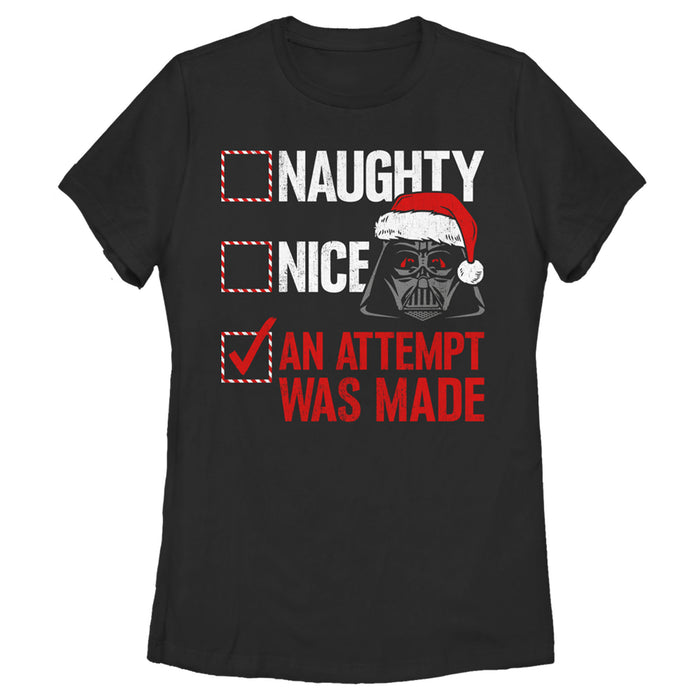 Fifth Sun Women's Star Wars Christmas Vader Attempt Made T-Shirt