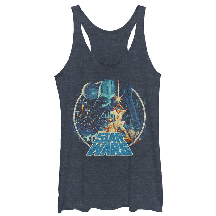 fifth sun Women's Star Wars Classic Scene Circle Racerback Tank Top