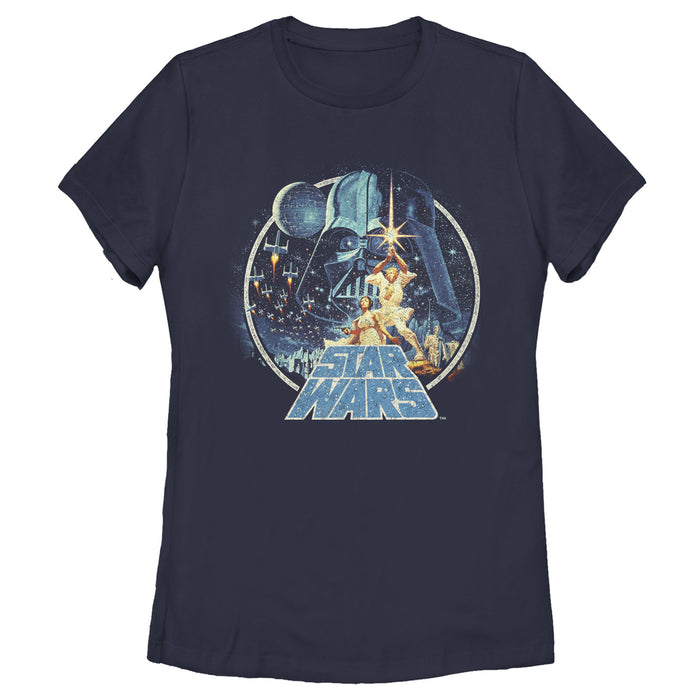 fifth sun Women's Star Wars Classic Scene Circle T-Shirt