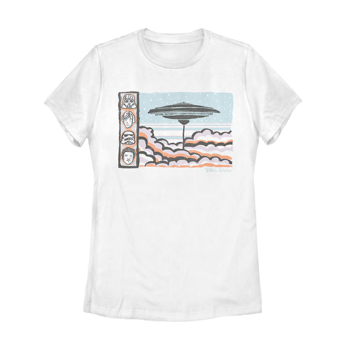 fifth sun Women's Star Wars Cloud City Travel Poster T-Shirt