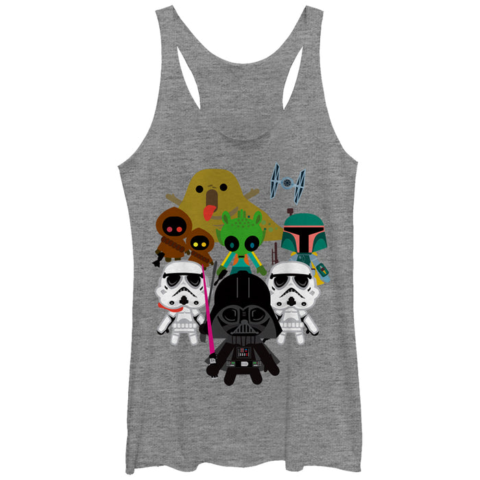 fifth sun Women's Star Wars Cute Cartoon Dark Side Villains Racerback Tank Top