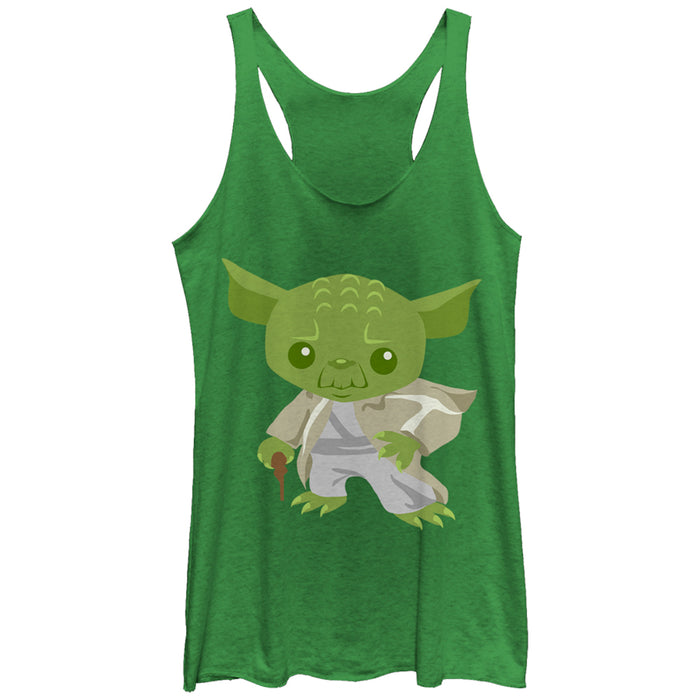 fifth sun Women's Star Wars Cute Cartoon Yoda Racerback Tank Top