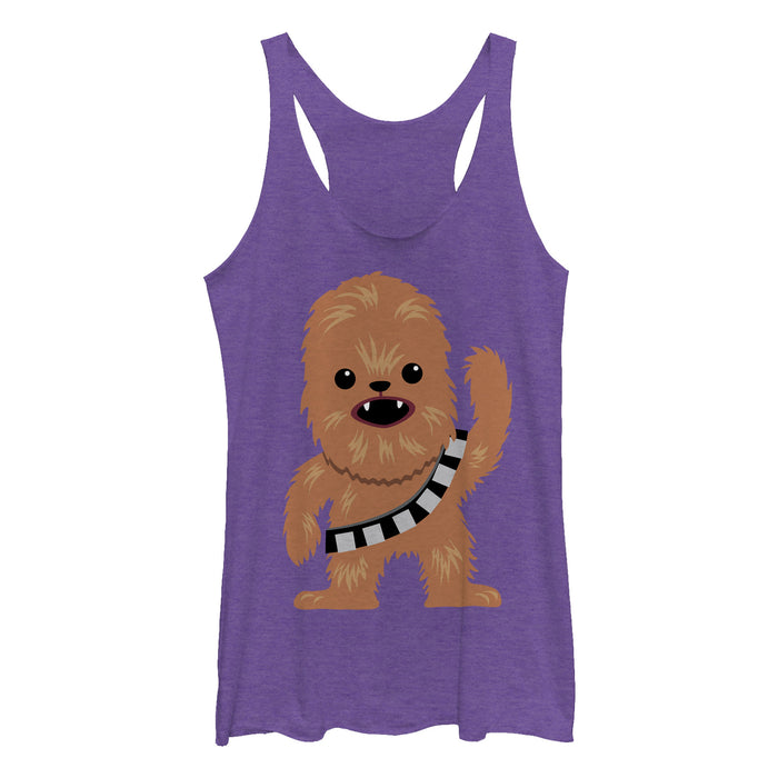 fifth sun Women's Star Wars Cute Chewbacca Cartoon Racerback Tank Top