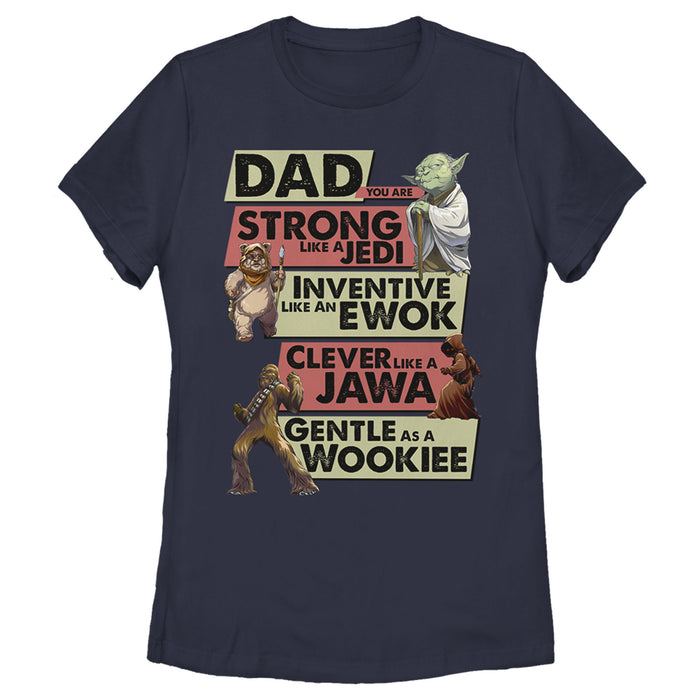 fifth sun Women's Star Wars Dad You are Strong Inventive Clever Gentle T-Shirt