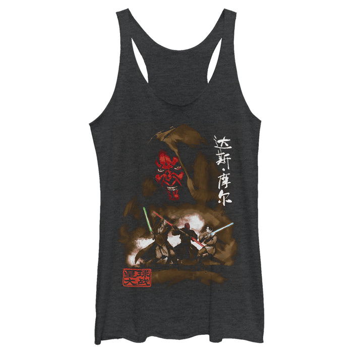 fifth sun Women's Star Wars Darth Maul Kanji Battle Racerback Tank Top