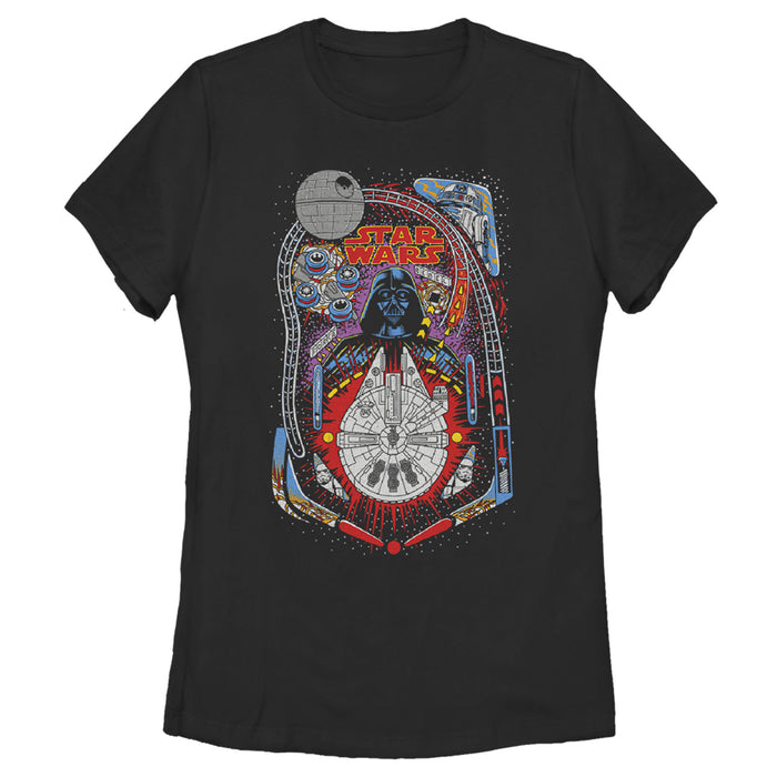 fifth sun Women's Star Wars Darth Vader Death Star Pinball T-Shirt