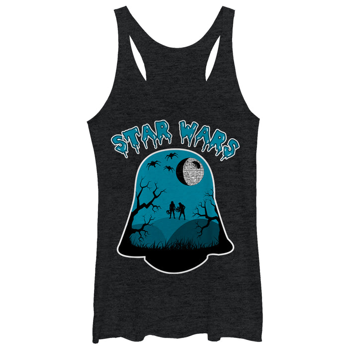 fifth sun Women's Star Wars Darth Vader Helmet Halloween Racerback Tank Top