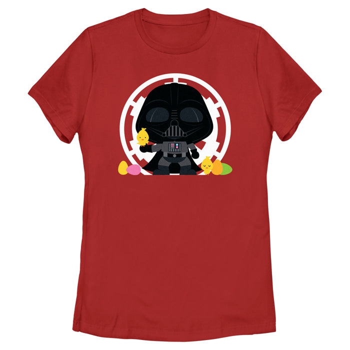 fifth sun Women's Star Wars Darth Vader Loves Easter and Baby Chickens T-Shirt
