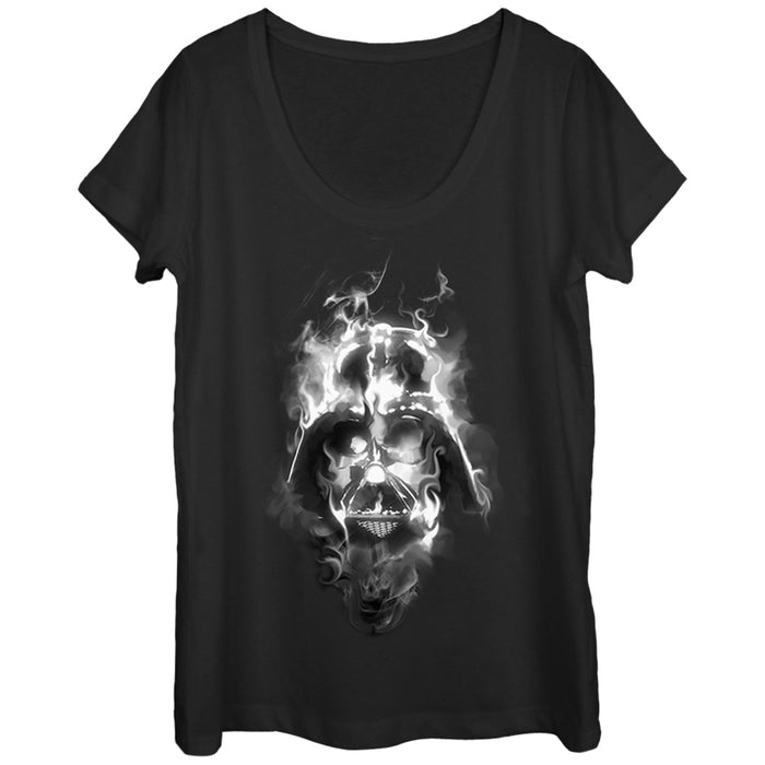 fifth sun Women's Star Wars Darth Vader Smoke Scoop Neck