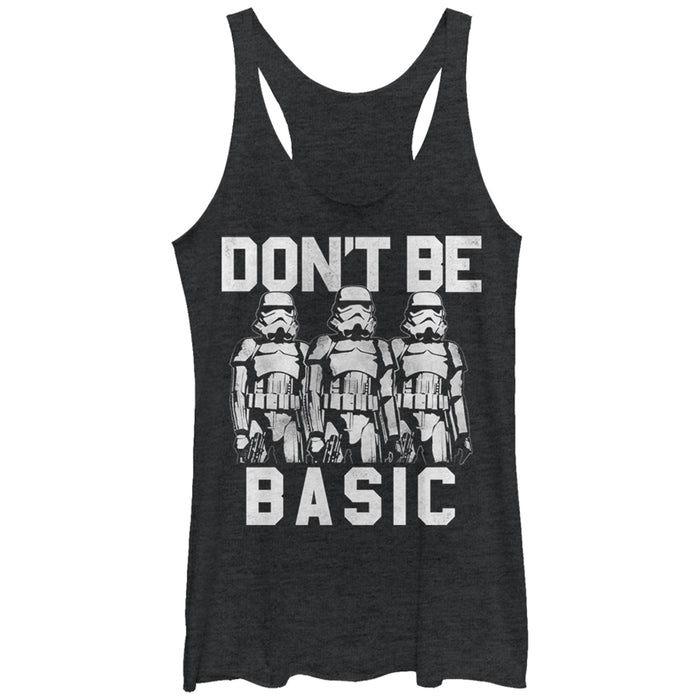 fifth sun Women's Star Wars Don't Be Basic Stormtroopers Racerback Tank Top