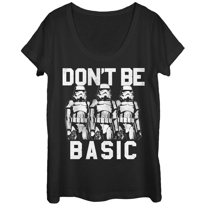 fifth sun Women's Star Wars Don't Be Basic Stormtroopers Scoop Neck