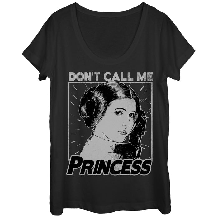 fifth sun Women's Star Wars Don't Call Me Princess Scoop Neck
