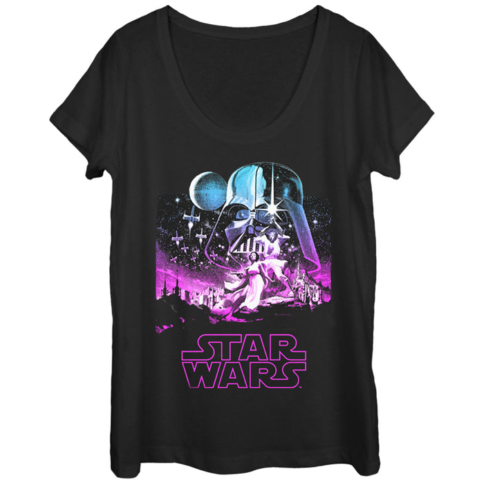 fifth sun Women's Star Wars Epic Artwork Scoop Neck