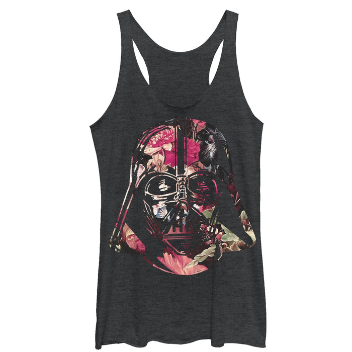 fifth sun Women's Star Wars Floral Print Vader Racerback Tank Top